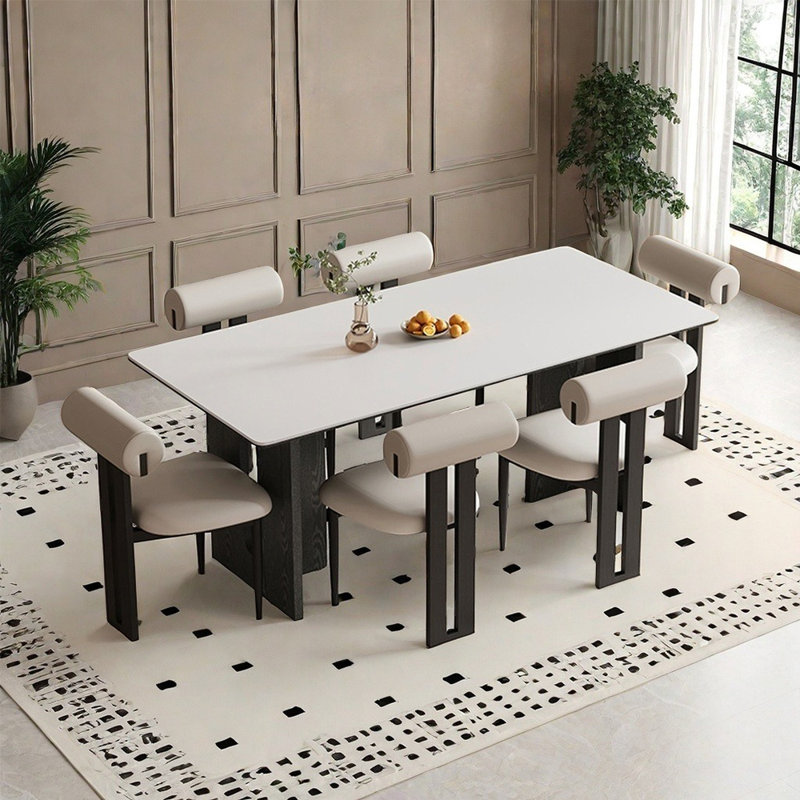 Ensemble de table de salle à manger rectangulaire Nordic Light, H 29,5 po x L 78,7 po x l 35,4 po