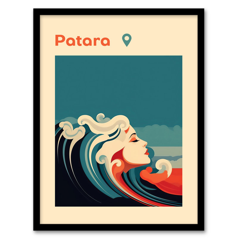 Foxworth The Seaside Calls Patara Beach Turkey Modern Woman Waves Sea Siren - Single Picture Frame Print
