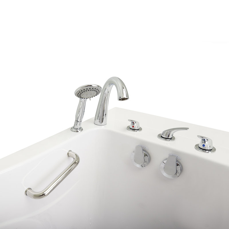 Ella Capri 30"x52" Acrylic Soaking Walk-In-Bathtub, Right Outward Swing Door, 5 Piece Fast Fill Faucet, 2" Dual Drain, Right