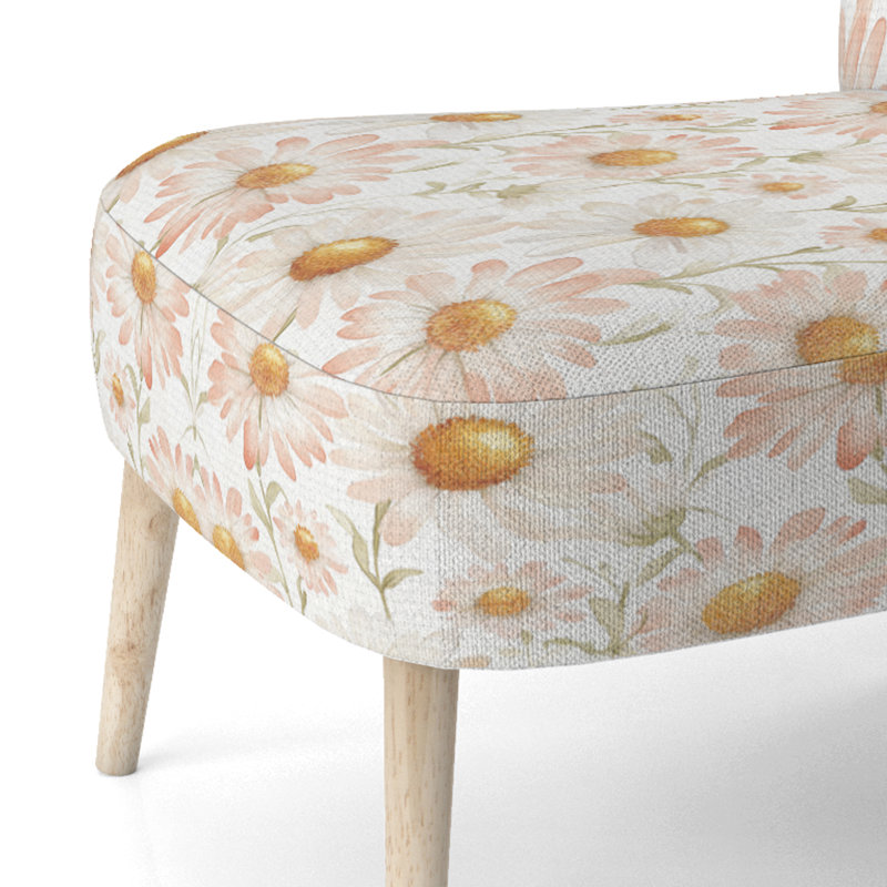 Chaise rembourrée Teens Flowers, Chaise d'appoint sans accoudoirs