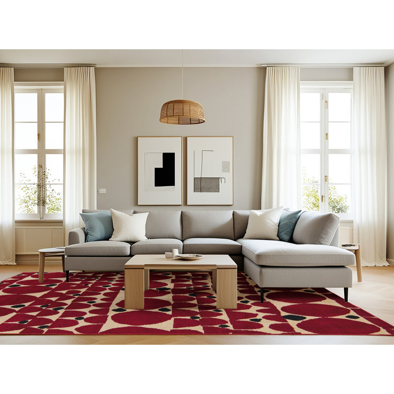 Polka Dots Indoor Rug, Rectangle 8' x 12'