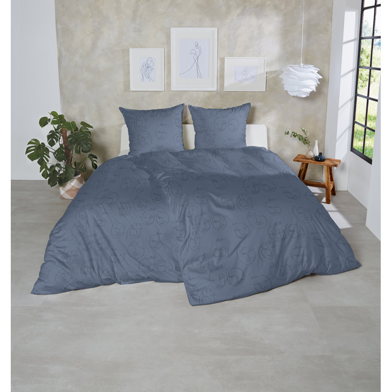 Dravin Cotton 84 TC Duvet Cover Set, 155 x 220 cm - 1 Pillowcase (80 x 80 cm), Dark Grey