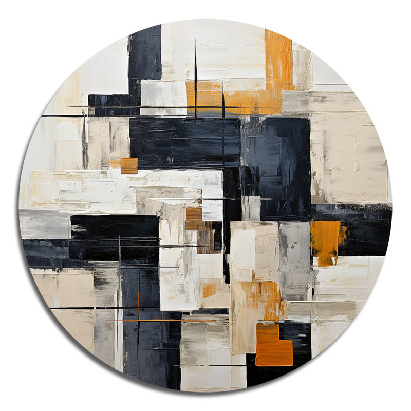 Collene - Art abstrait rond en métal, H 16 po x l 16 po