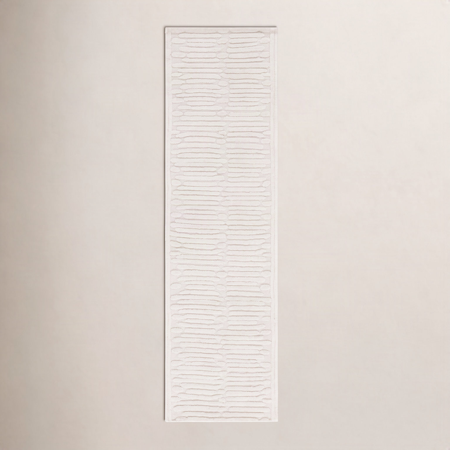 Elona Ivory Hand-Tufted Abstract Wool Rug, Runner 2'3" x 8'