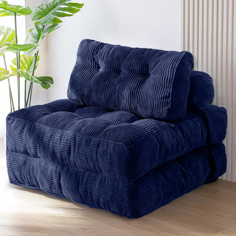 Boneless 8" Futon mattress, Folding Sofa Bed, Navy, Single