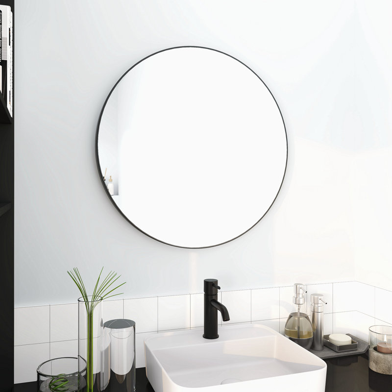Cadre de salle de bain en aluminium, Rond, 24,12 po x 24,12 po