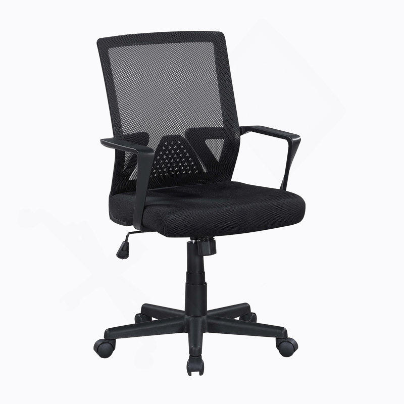 Chaise de bureau / de travail réglable en hauteur avec accoudoirs, support ergonomique à dossier moyen et dossier en filet respirant pour un confort ultime