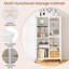  Armoire de rangement avec roulettes et 2 portes translucides avec tablette ajustable 31,5 po x 14,5 po x 58 po