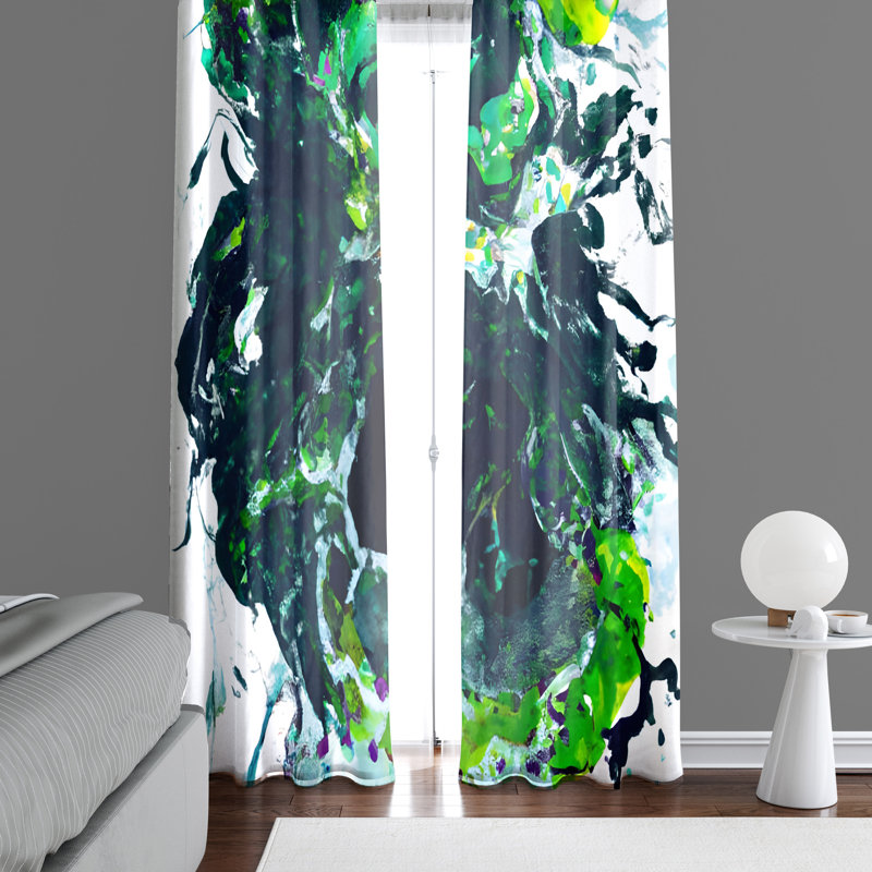 Paire de rideaux semi-transparents en polyester Denetria, L 20 po x L 52 po