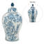 D7.1x12.6 "Bocal en porcelaine bleu et blanc avec motifs floraux