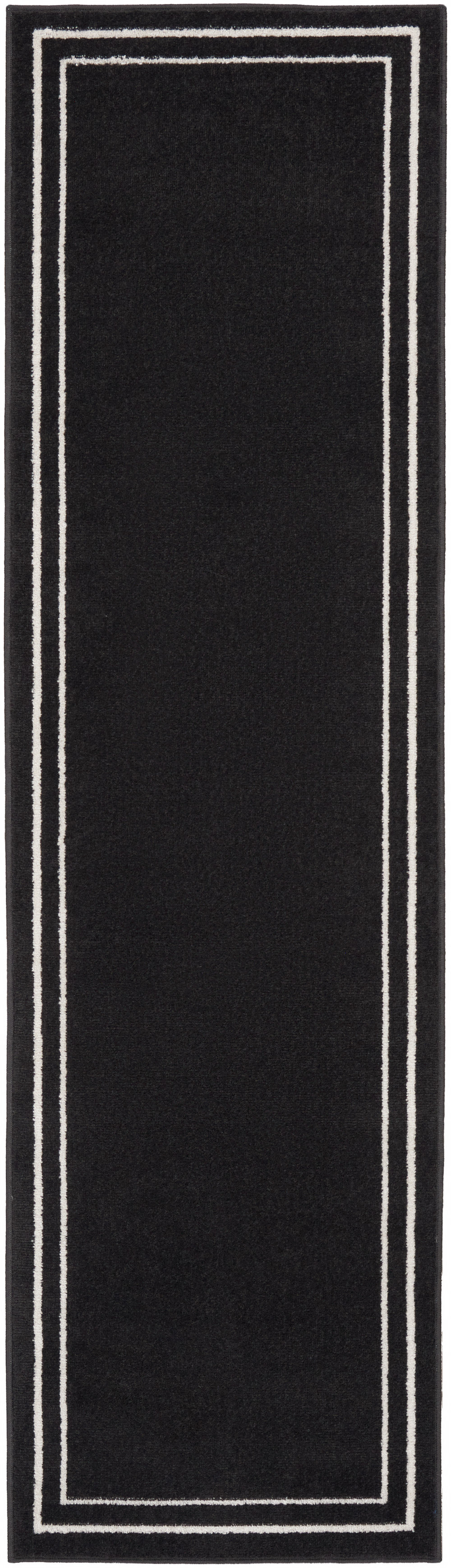 Geometric Black/White Area Rug Ebern Designs Rug Size: Runner 2' x 8