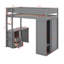 Lit mezzanine simple avec placards et bureau