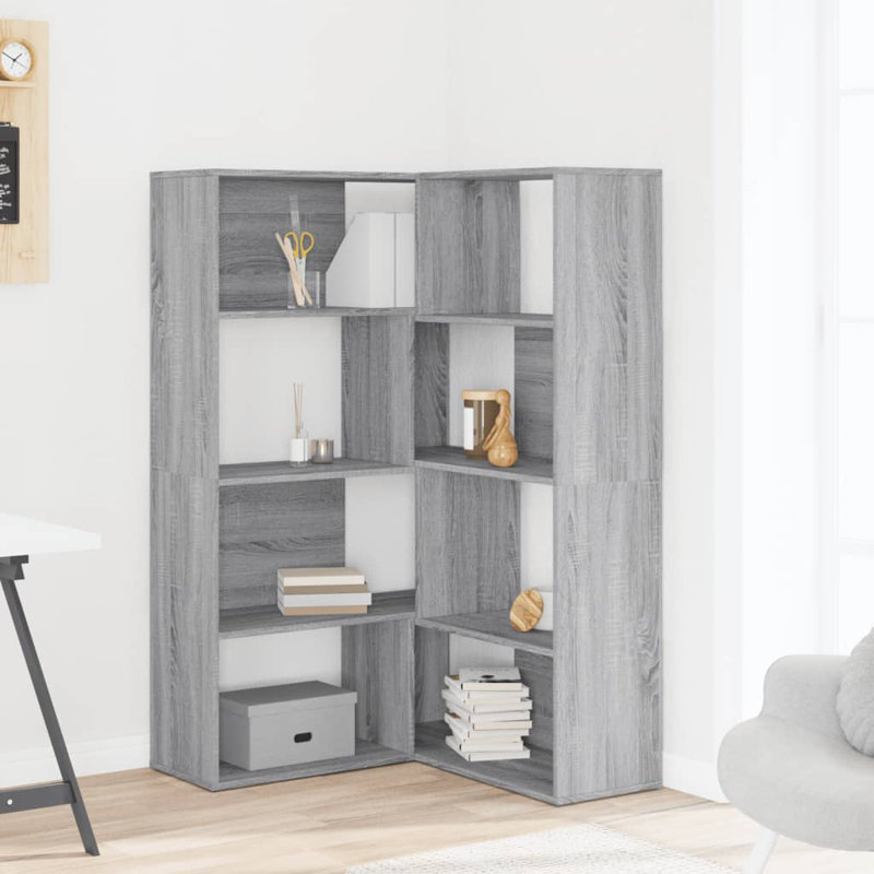 Azamat 140cm H x 85cm W Bookcase, Grey Sonoma