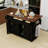 Rolling Kitchen Island with Drop Leaf, Rack, Drawers and Charging Station-364973945