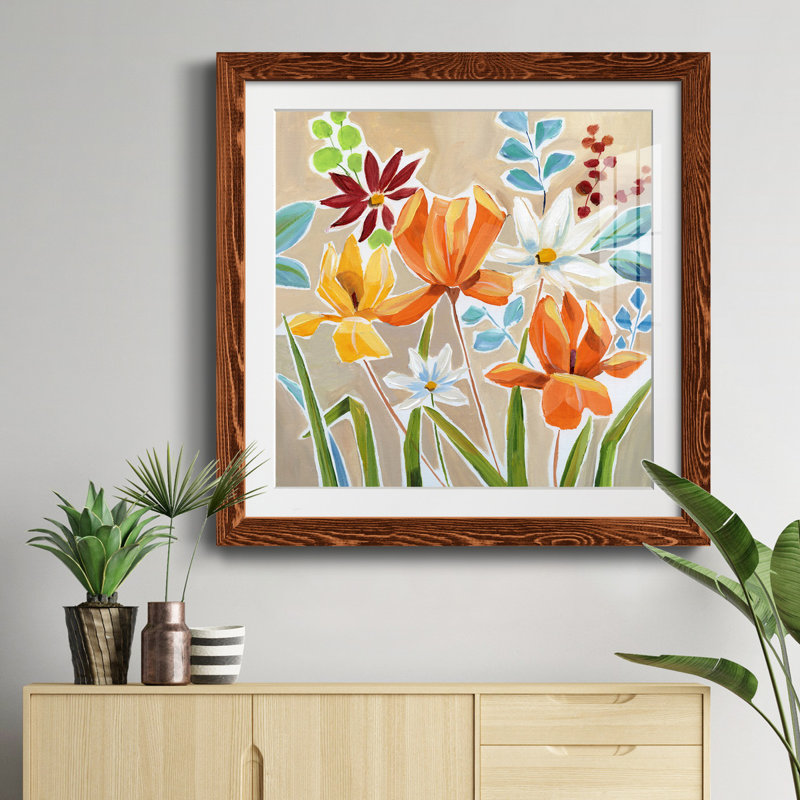 «Pumpkin Patch Grateful» - peinture encadrée, H 31,5 po x l 31,5 po x P 1,5 po, Cadre en érable