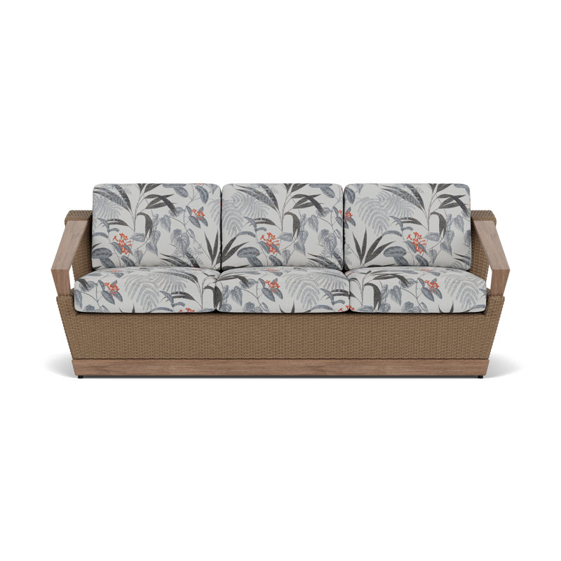 Charisma Outdoor 3 - Seat Patio Sofa, Delicate Botanical Slate