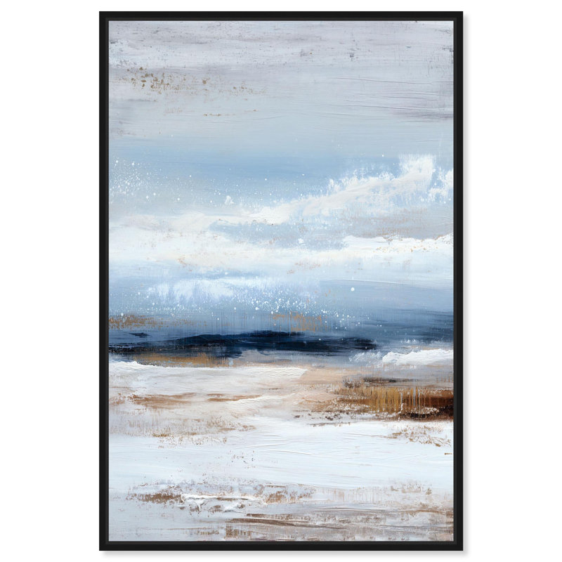 "Oceanic Drift II", impression sur toile par Art Remedy, cadre noir, 36 x 54, H 55 po x l 37 po, Cadre noir