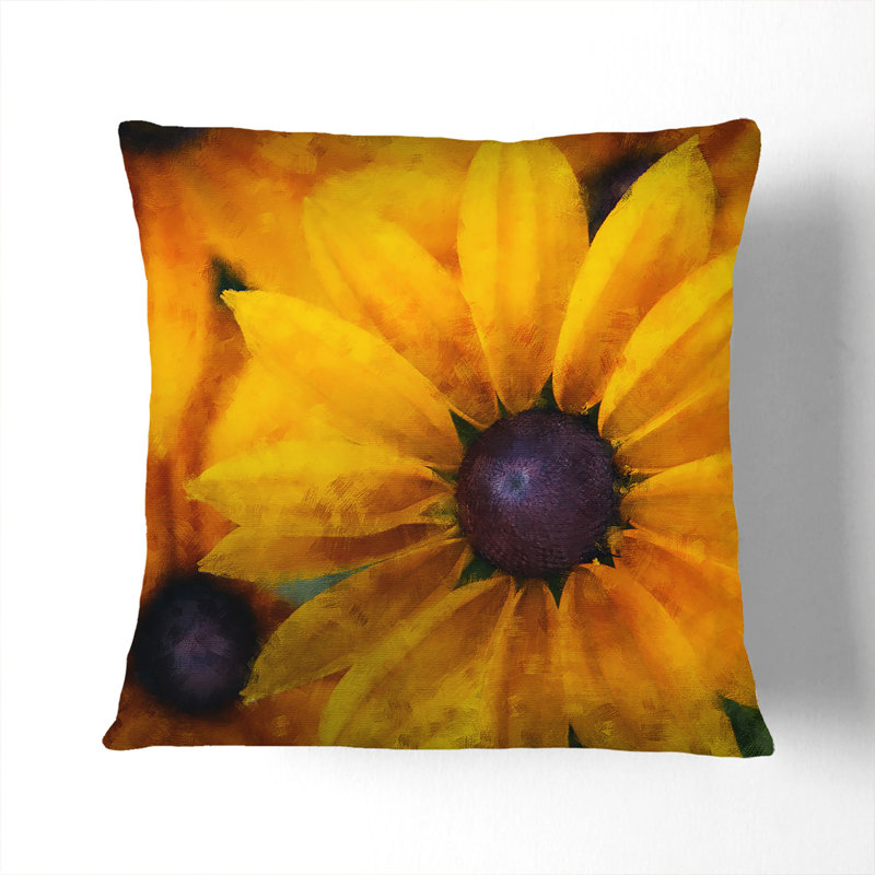 Coneflowers Cushion with Filling, White, 55cm H x 55cm W x 20cm D