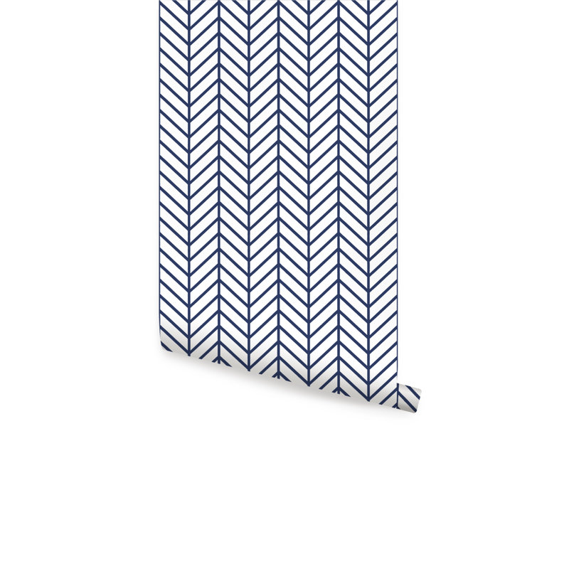 Rouleau de papier peint adhésif L 18 pi x l 24 po, Bleu marine