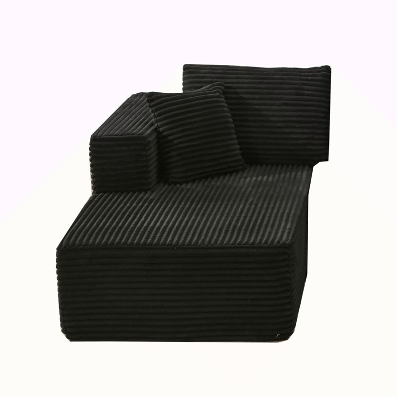 Canapés modulaires modulaires pour le salon: Chaise longue faisant face à gauche (beige), Orienté à gauche (vu de face)