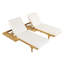 Ensemble de chaises longues d'extérieur en bois d'acacia à 5 positions avec coussins pour patio, près de la piscine Wynrix-129349157