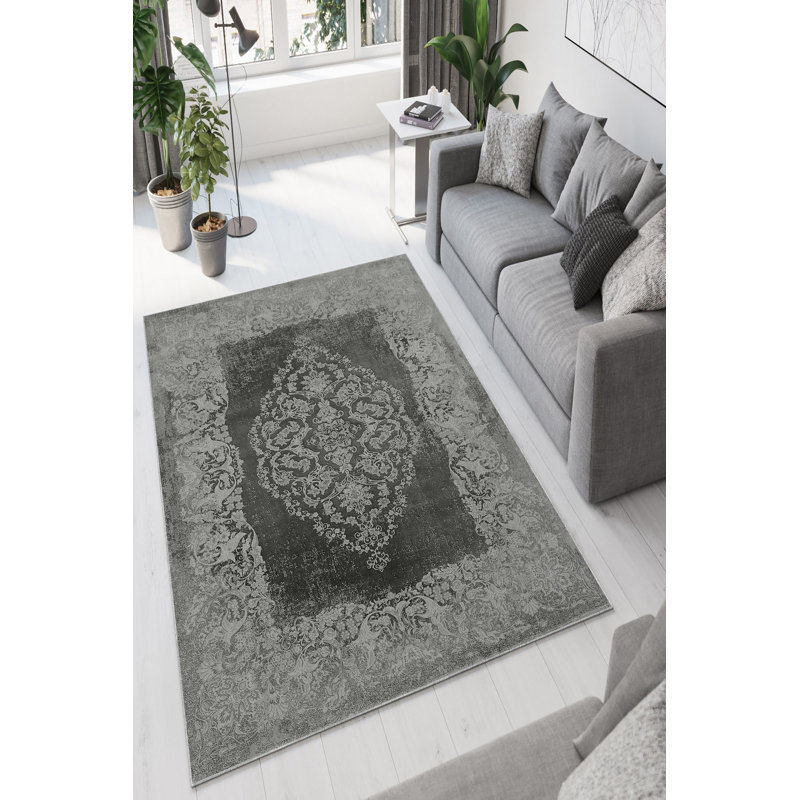 Eco-Friendly Hall Carpet, Grey, 31.5 x 59.1 Inches | 100% Polyester, 650 g/m², 0.2 Inch Pile Height | Antibacterial, Non-Slip PVC Dot Underside, Machine Washable | Perfect for Home Entryways & Living Spaces