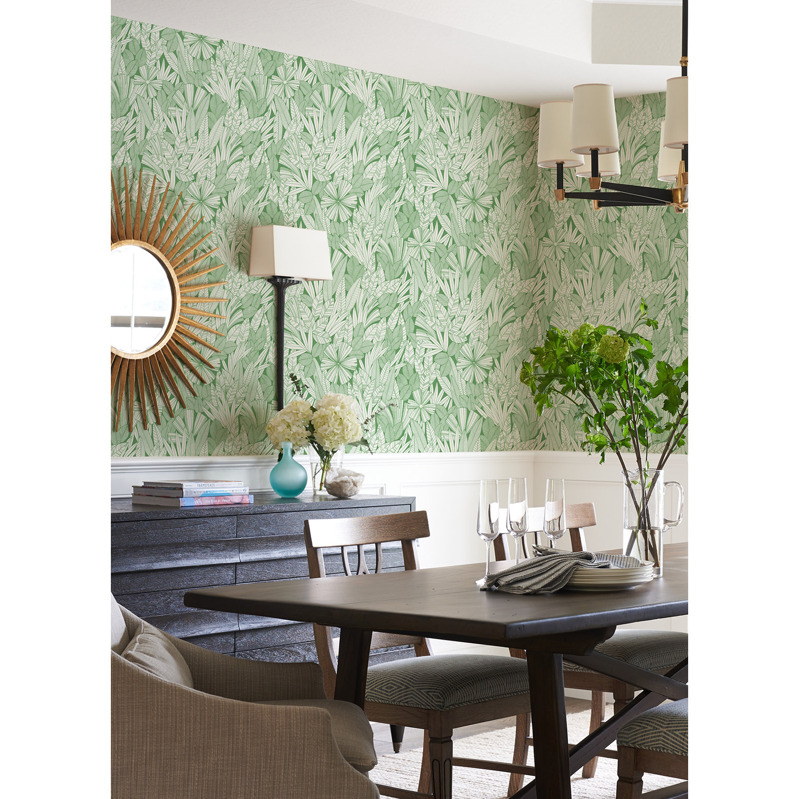 Avellana Botanical Wallpaper, Green