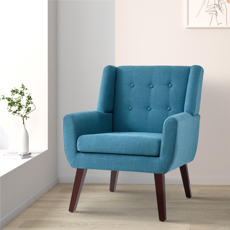 Fauteuil rembourré, Mélange de polyester brun