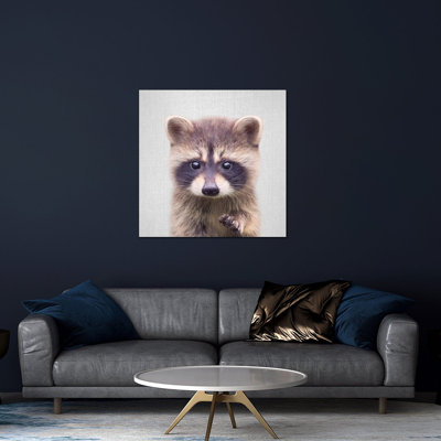 Raccoon Print On Acrylic Glass