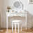 Compact Makeup Vanity Table With Reversible Mirror, Dressing Table Set With Stool, Space-Saving Beauty Station For Small Places