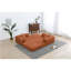 Canapé-lit convertible avec coussin cylindrique - Coussin en velours côtelé avec cadre de forme fixe pour le salon, la chambre à coucher, le salon, le studio - Orange-1614060483