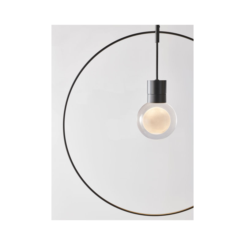 Mina LED Pendant, 1, 152" H x 7.6" W x 5" D, Black