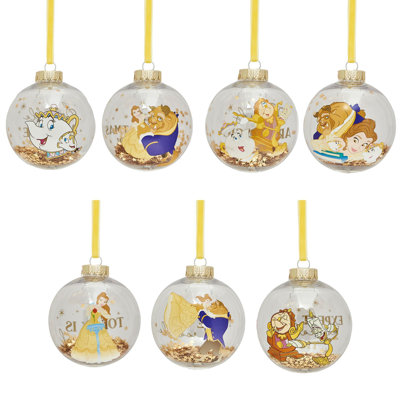 Disney Set of 7 Baubles - Beauty & The Beast