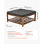 Grande table basse carrée avec repose-pieds 400 LBS