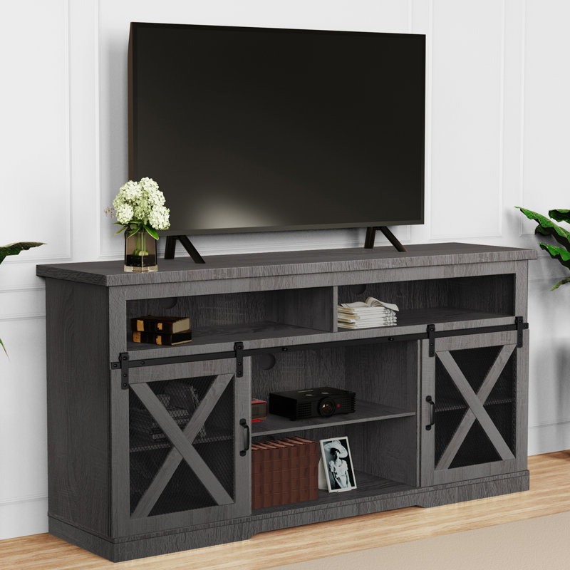 Meuble télé pour téléviseur de 65 po ou moins Adonte, Gris