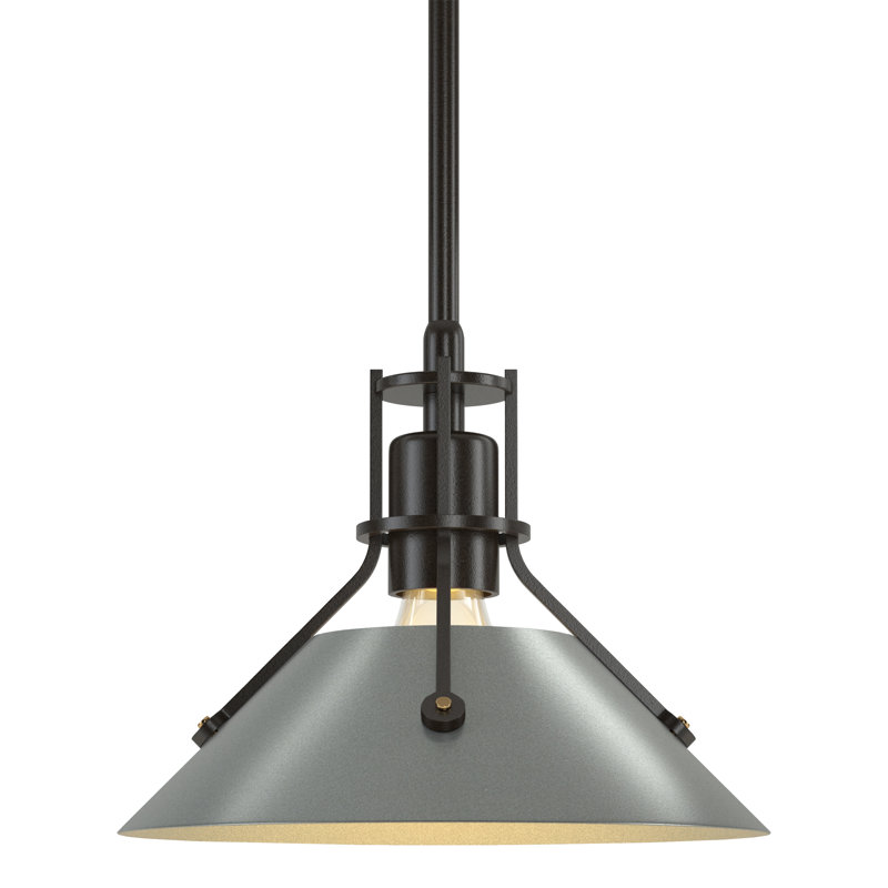 Henry 1 - Light Single Cone Pendant, Vintage Platinum, Vintage Platinum, 54.7'' H X 9.2'' W X 9.2'' D