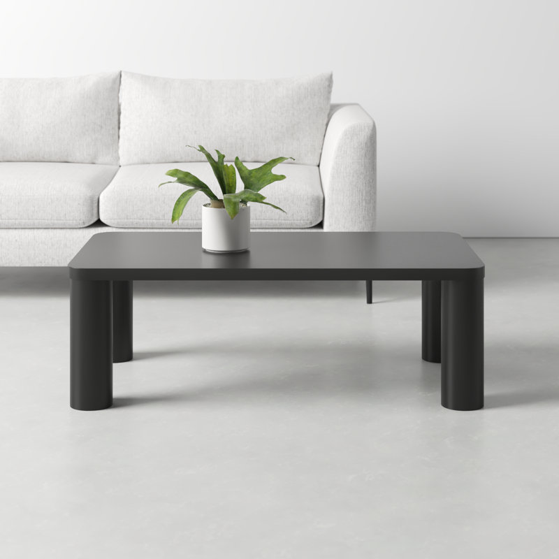 Patricio Single Coffee Table, Black, 16.14" H x 48.03" L x 25.98" W
