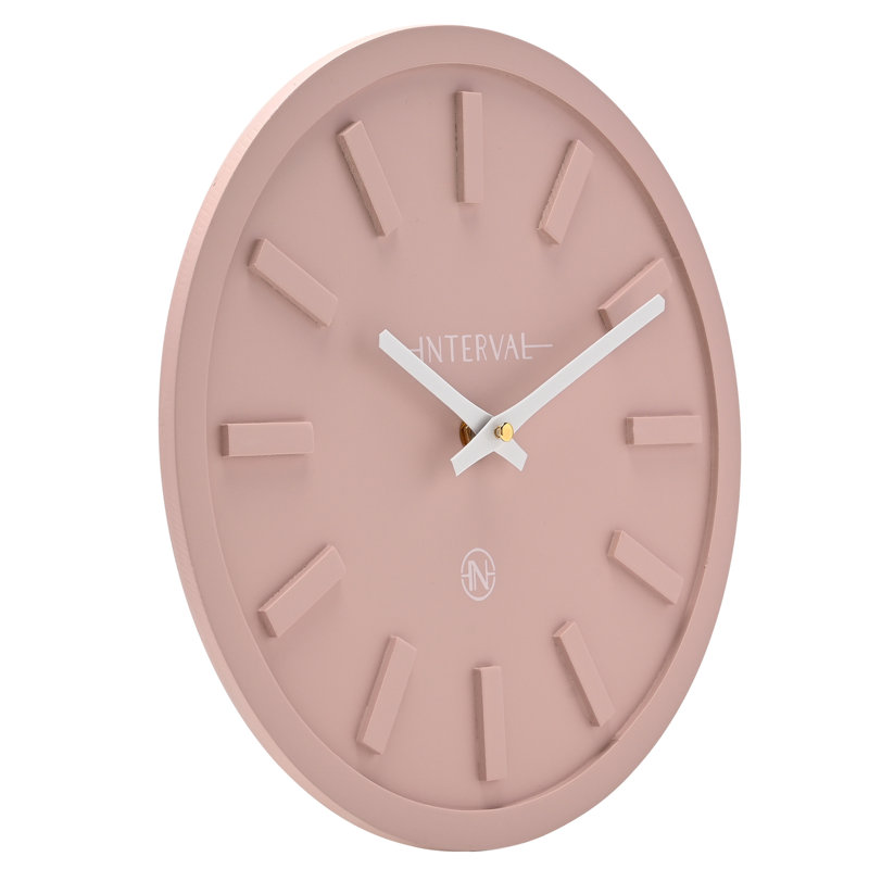 Aleyah Manufactured Wood Wall Clock, Pink 