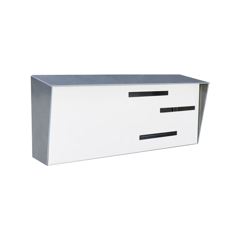 Boîte aux lettres murale moderne, Argent/blanc