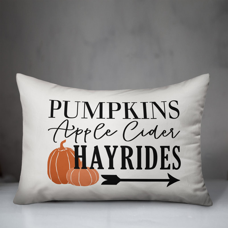  Pumpkins Apple Cider Hayrides Lumbar Pillow
