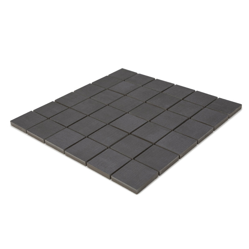Carreau de mosaïque en porcelaine mate pour plancher et mur 2 po x 2 po Studio, Noir