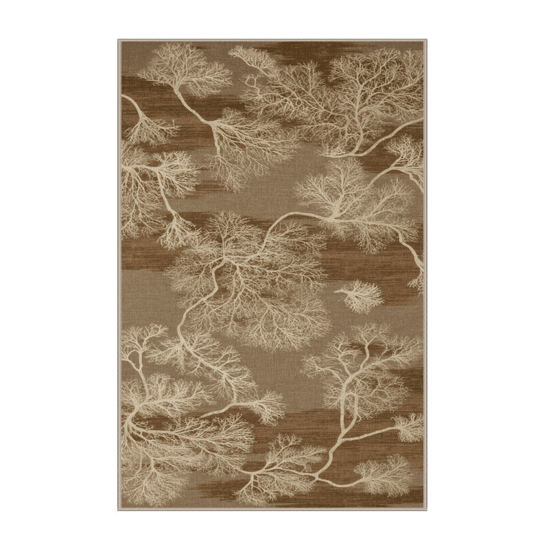 Tapis beige lavable à la machine, Rectangulaire 2 pi x 3 pi