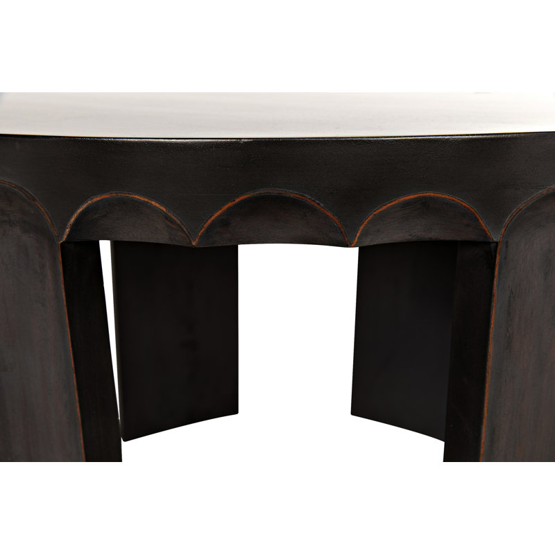 Fluted Solid Wood End Table