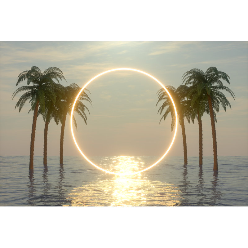 Empty Frame Neon Lights - Wrapped Canvas Print, 51cm H x 76cm W x 3.8cm D