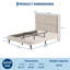 Structure de lit grand format en velours avec tête de lit à oreilles de 52 po de hauteur, espace de rangement beige sous le lit, tête de lit haute, style Morden, assemblage simple, dossier rembourré confortable-133287330-133287334