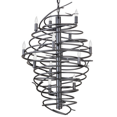 Lustre géométrique de style bougie à 13 lumières Ocanas