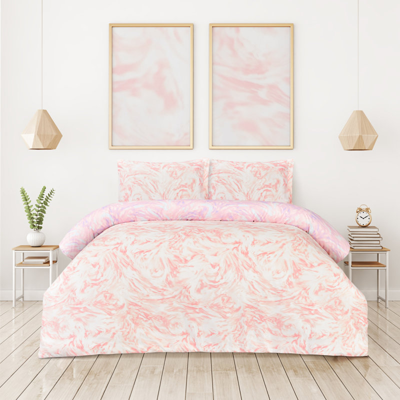 Polyester Marble Duvet Cover, Double Duvet Cover + 2 Standard Pillowcases