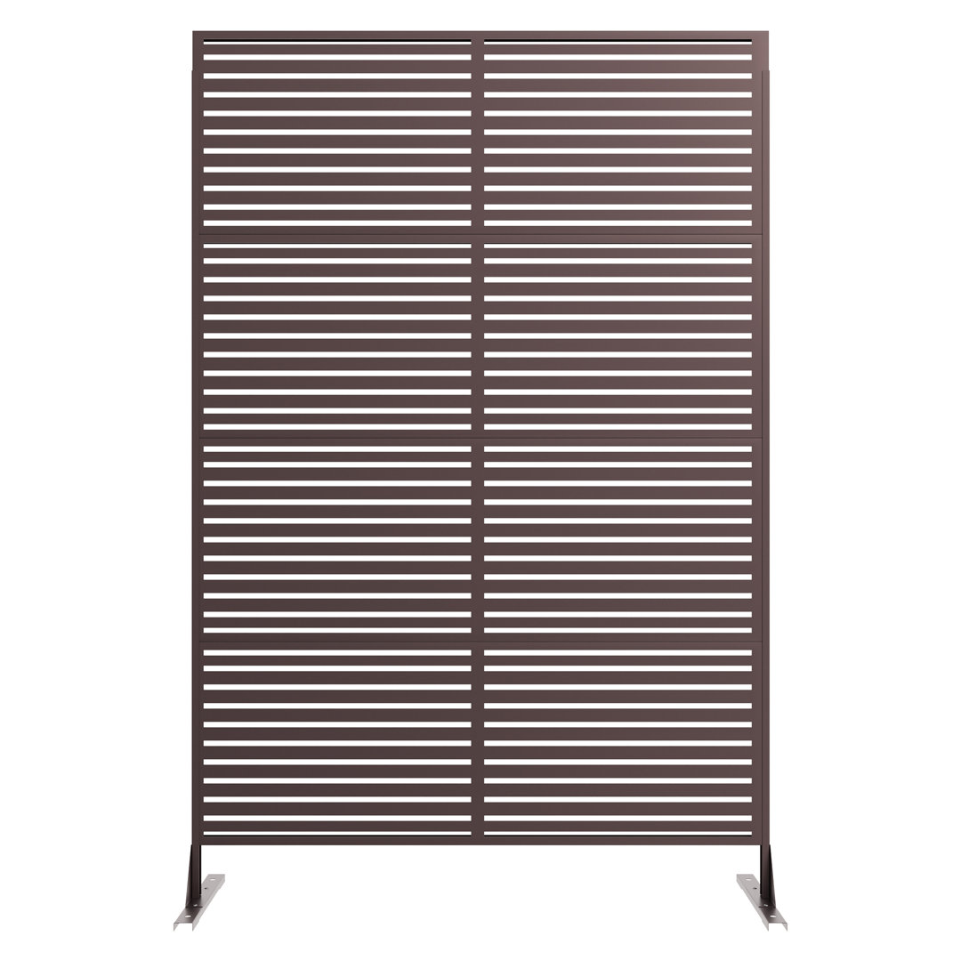 Freestanding Metal Privacy Screen Fence,Rustproof, Weather-Resistant, Easy Install,Modern Decorative Divider for Patio, Deck, Balcony, Garden, Indoor,