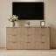 Commode cannelée l 63 po à 9 tiroirs, commode en bois cannelée avec panneaux latéraux épais de 1,97 po et plateau en faux marbre-560445062