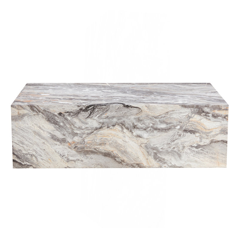 Modern MDF Coffee Table With Marble Pattern - 39.37X23.62X11.81 Inches - Stylish And Durable Design, Gray